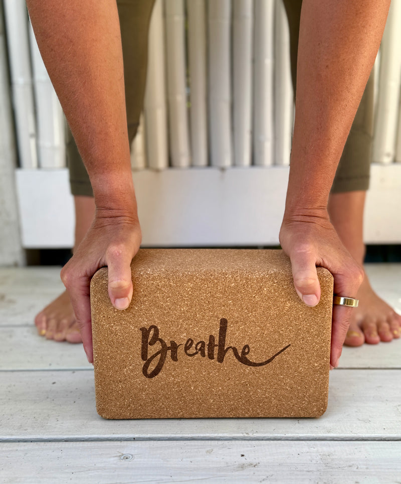 SWAMI Step 100% Cork ''BREATHE' Eco Yoga Block - Yoga Tribe NZ