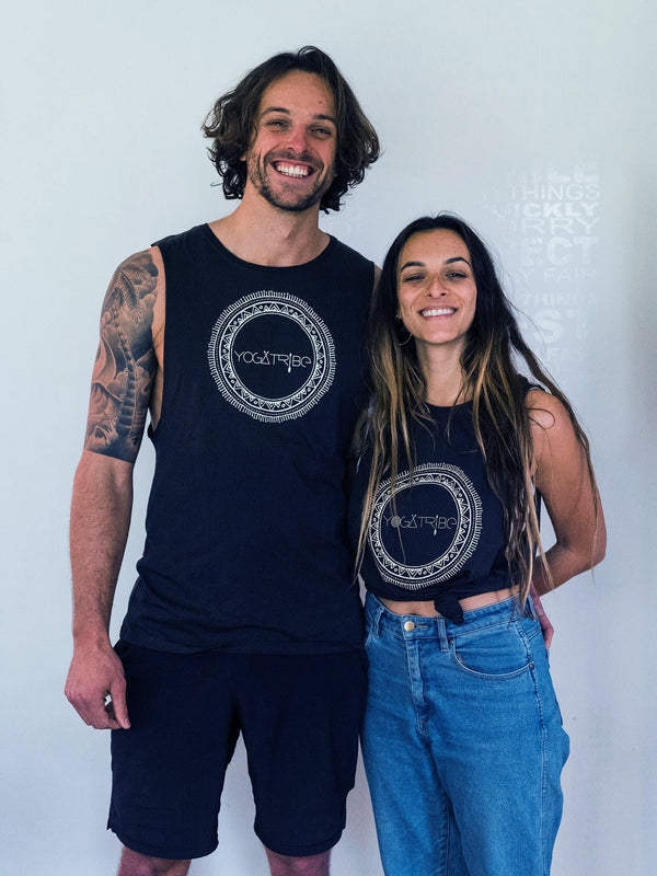 Organic 100% Cotton Blue Yogatribe® Tank - Yoga Tribe NZ