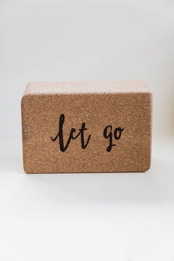 SWAMI Step 100% Cork 'LET GO' Eco Yoga Block - Yoga Tribe NZ